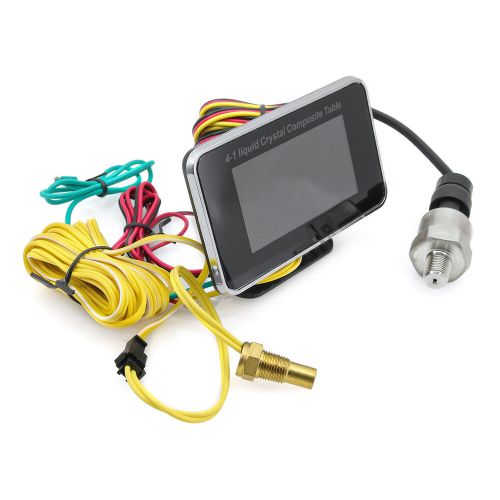 4 in 1 LCD Car Digital Gauge Voltmeter Oil Pressure Fuel Level Water Temp 12-24V, US $26.89, image 9