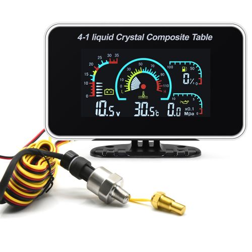 4 in 1 LCD Car Digital Gauge Voltmeter Oil Pressure Fuel Level Water Temp 12-24V, US $26.89, image 14