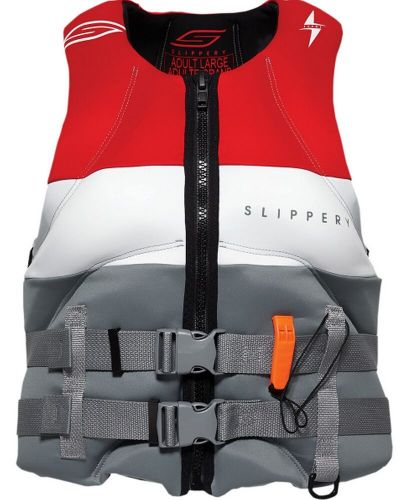 Slippery Surge Neo Mens Life Vest Charcoal/Red SM, US $89.95, image 2