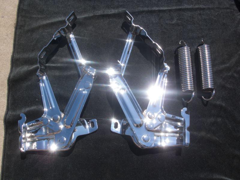 1961 impala chrome plated hood hinges / springs convertible belair biscayne 348
