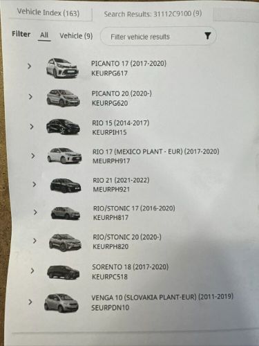 Kia picanto/ rio/ stonic/ sorento/ venga fuel filter 31112c9100 (2016 - 2021)