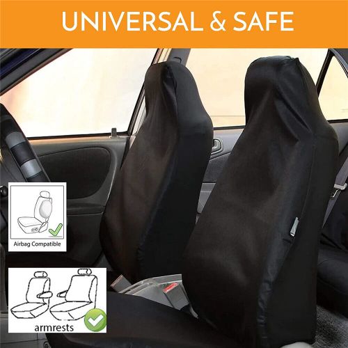 Pet Seat Protector Universal Pair Throw Over Car SUV Seat Cover Waterproof Black, AU $22.24, image 4