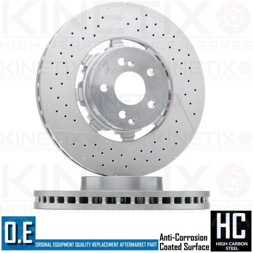 FOR MERCEDES SL55 AMG FRONT DRILLED GROOVED BRAKE DISCS BREMBO PADS WIRE 390mm, US $, image 2