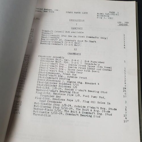 1947 Franklin Aircraft Engine 6A4-150-B3, 6A4-165-B3 Service Manual & Parts List, US $49.95, image 2