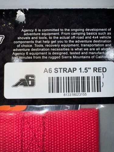 AGENCY 6 BRAND A6 1.5" RED WINCH STRAP BRAND NEW, US $10.99, image 3