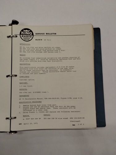 King KT-75/KT-75R Maintenance Manual 1968-72-Original, US $39.95, image 4