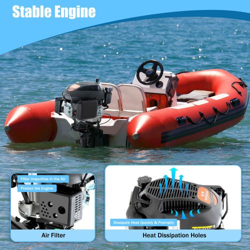 4-Stroke 6HP Outboard Motor Fishing Boat Engine Boat Engine w/Air Cooling System, US $426.00, image 2