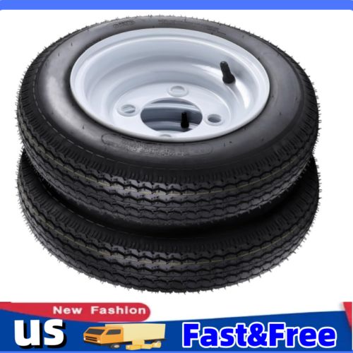 2 Pack 4.80-12 4.80x12 480-12 4.80-12 Trailer Tires with 12'' Rims 4 Lug on 4'', US $103.99, image 6