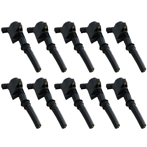 Ignition coil - set of 10 - ford 4.6l 5.4l 6.8l v8 v10 - dg508 - new