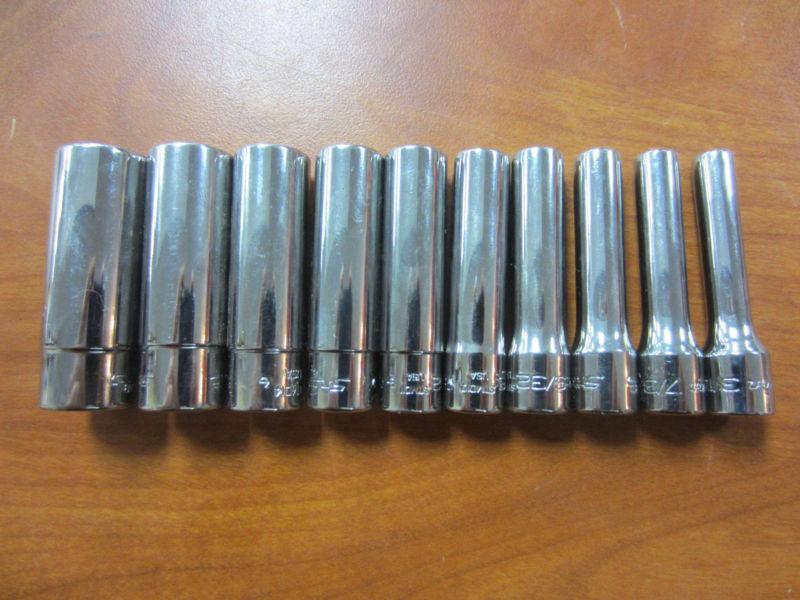 Sell SnapOn 110STMDY 1/4" Drive SAE 10pc Deep Well Socket Set 12pt 3/
