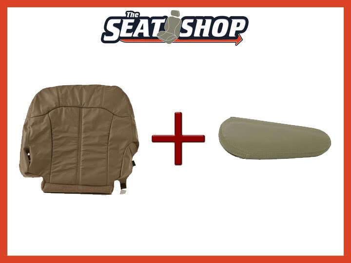 00 01 02 chevy silverado med neutral leather seat cover bottom & arm rest lh