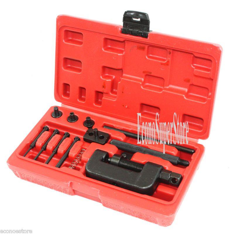 Cam chain breaker breaking rivet press riveting tool kit drive link seperator