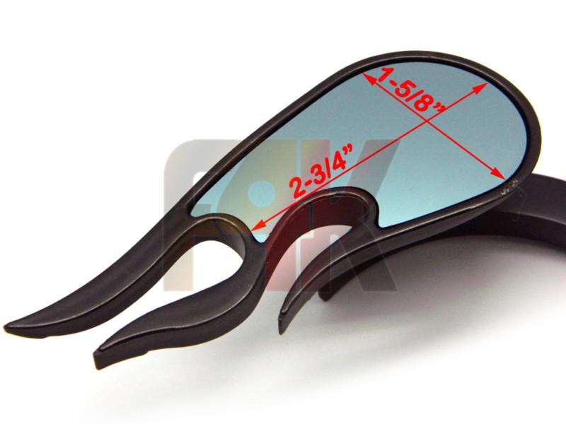 BLACK MOTORCYCLE CRUISER CHOPPER BOBBER CUSTOM FLAME SKULL REARVIEW MINI MIRRORS, US $14.95, image 4