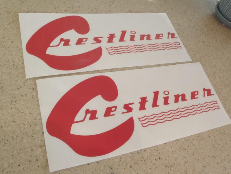 Crestliner vintage fishing boat decal die-cut 2-pak free ship + free fish decal!