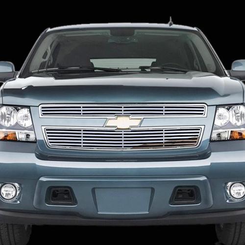 Chevy suburban 07-13 except hybrid horizontal billet stainless grill add-on