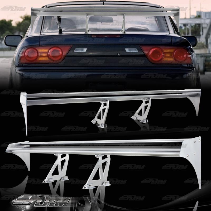 Sell Silver Glossy Double Deck Aluminum 55 Inch GT Style Rear Trunk Spoiler Wing in Walnut