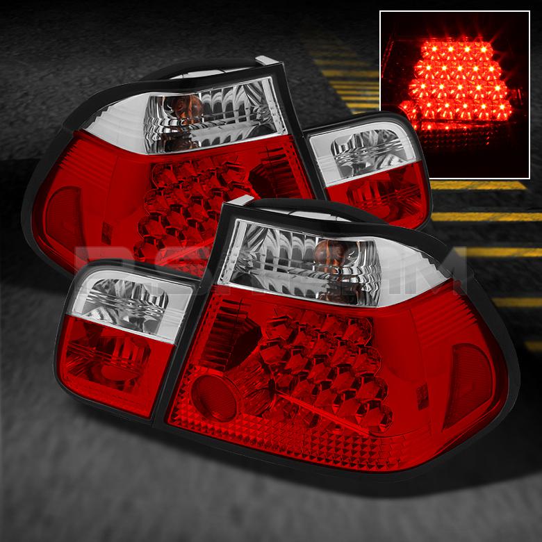 Sell 9901 BMW E46 3SERIES 4DR SEDAN JDM RED CLEAR LED TAIL LIGHTS w
