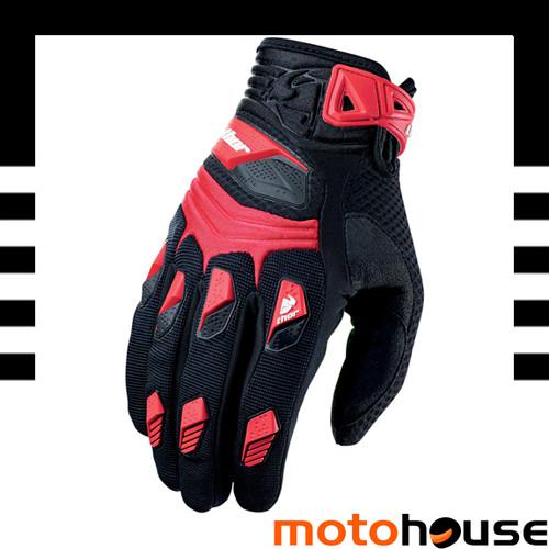 Thor mens 2014 deflector gloves mx offroad dirt motocross red black 