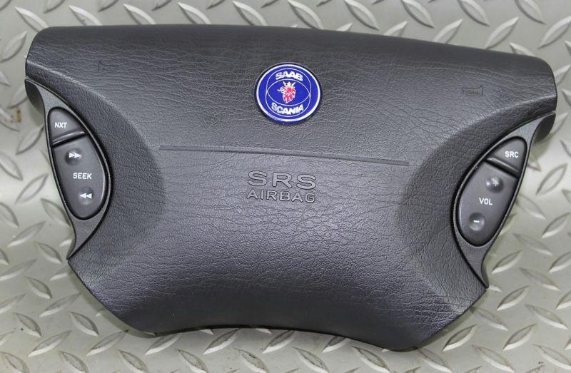 99-00 saab 9-3 vert left driver side airbag w/ radio audio controls wheel mount