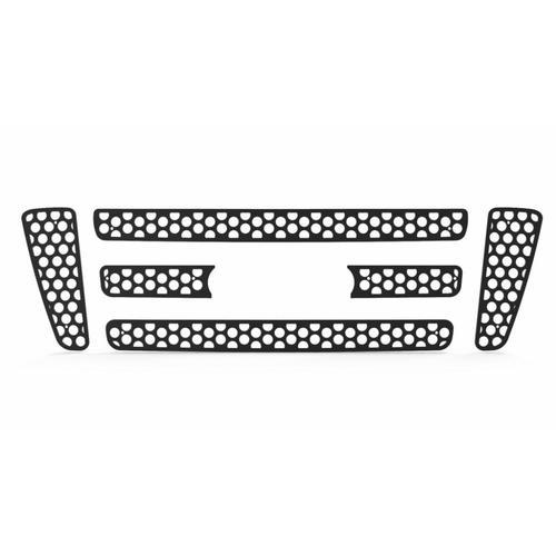 Ford f150 04-08 bar-style circle punch black powdercoat grill insert trim cover