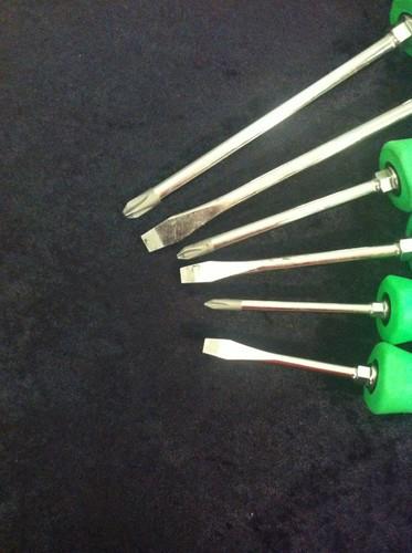 Snap On 6 Piece Screwdriver Set Flat Head Phillips In Case Holder Pakty061 Green, US $40.00, image 4