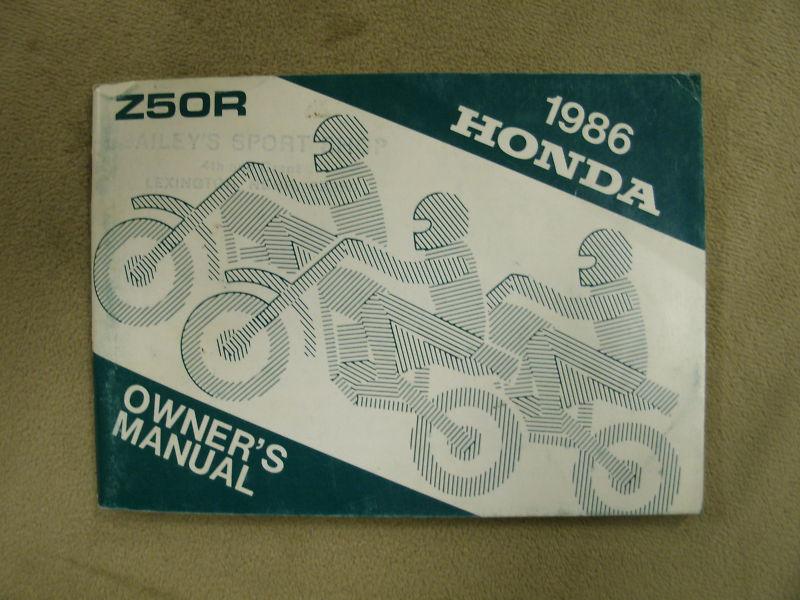 Rare oem factory 1986 honda z50r z50 owners manual excellent condition 86