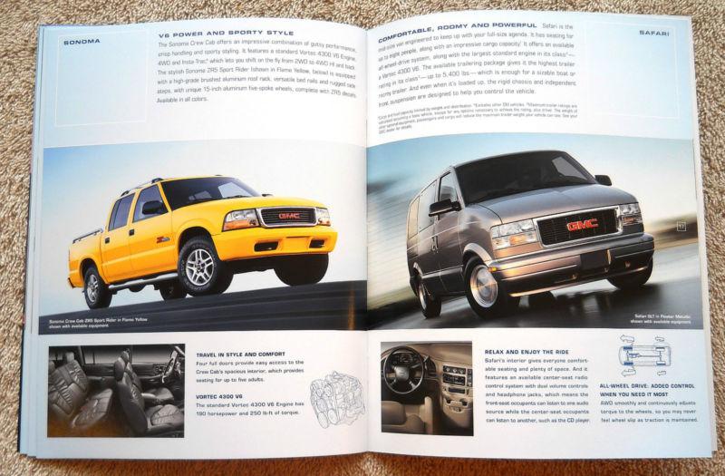 2004 GMC PRODUCT GUIDE Full Line Brochure Sonoma