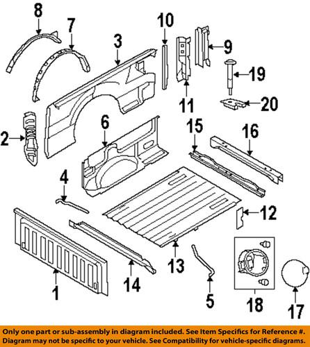 Ford oem 9l3z99405a26aa front & side panels-pick up box-fuel door