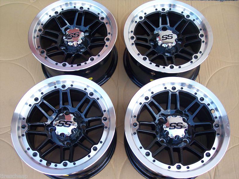 12" can am commander itp ss216 aluminum atv wheels new set 4 - lifetime warranty