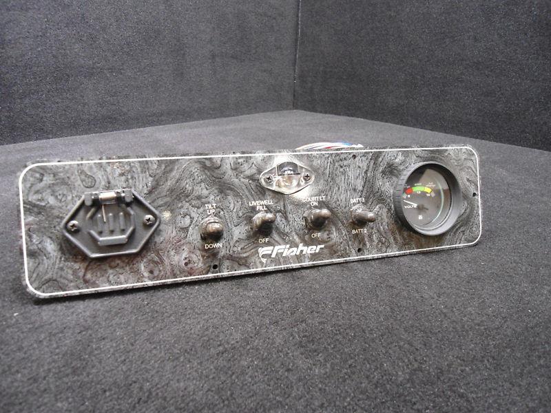 Pontoon/fishing fisher boat dash panel with volt gauge and switches # 2