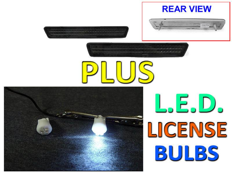 Depo 99-04 ford mustang smoke black rear bumper reflector lights + led bulbs