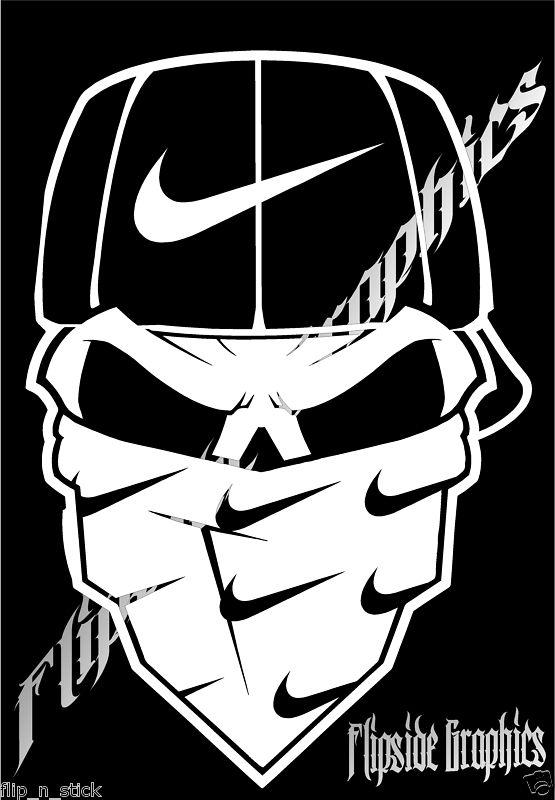  decal bandana skull swoosh custom windows laptop bumper tailgates vinyl sticker