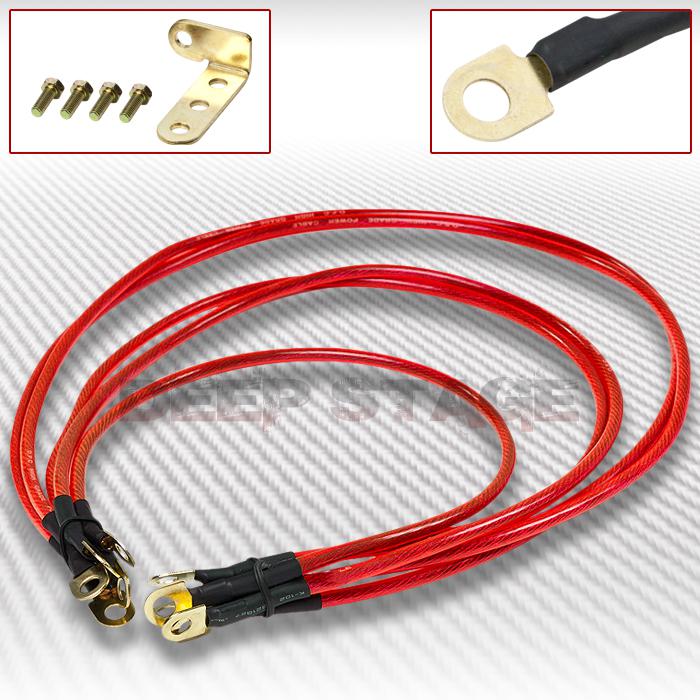 2x25"+2x33"+40.5" car/vehicle battery electronic ground/earth wire cable red