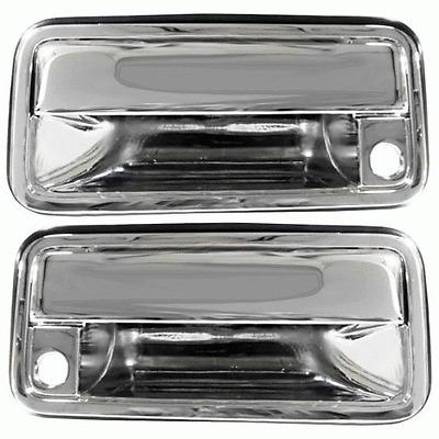 Chrome exterior outside front door handle pair set driver+passenger sides lh+rh