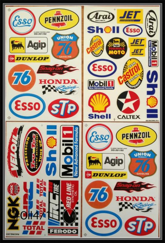4 sheet of moto ☼☺quad bike☼oil gas☺helmet car atv racing stickers★☼ #oil1