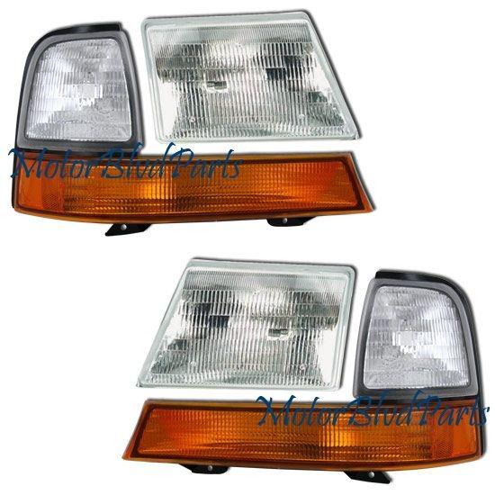98 99 00 ranger xl/xlt headlights headlamps+corner pair