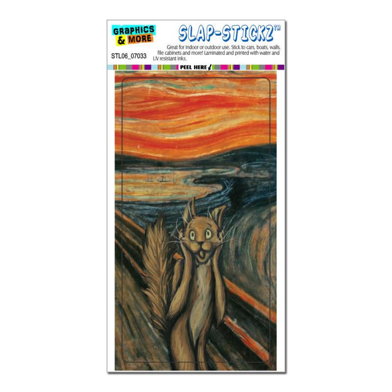 The screaming cat - edvar munch painting parody - slap-stickz™ bumper sticker
