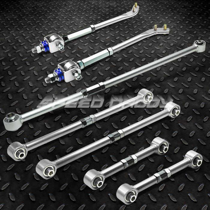 7pc rear lateral links+trailing arms+front tension rod 84-87 corolla ae86 silver