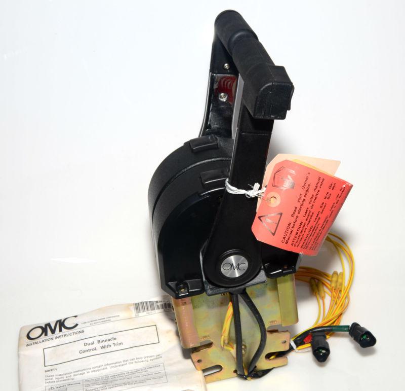 New omc johnson evinrude dual lever binnacle remote control 176374 trim & tilt