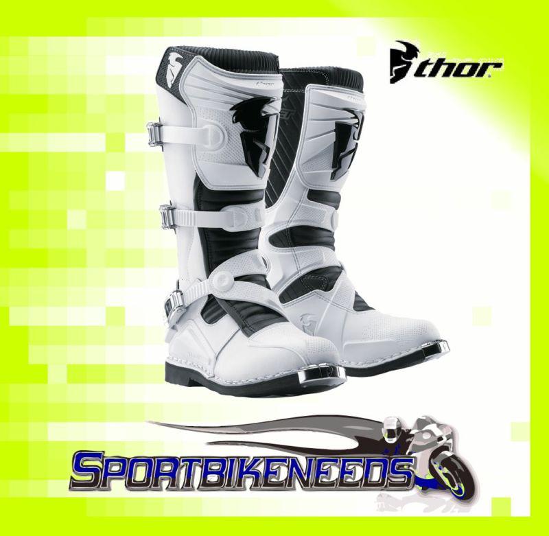 Thor 2012 ratchet boot white black motocross size 7