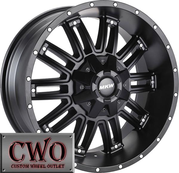 20 black mkw m80 wheels rims 5x139.7 5 lug dodge ram dakota durango f-150