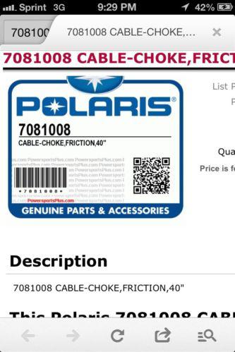 Polaris choke cable