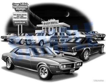 Pontiac firebird 67,68,69 muscle art print   ** free usa shipping **