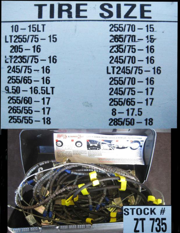Purchase SCC Super ZT 735 Cable Chains Trucks, Pickups, SUV Car Tire