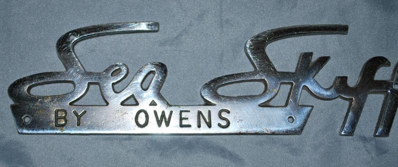 Original SEA SKIFF by OWENS Boat Metal Marquee Emblem, US $24.99, image 2