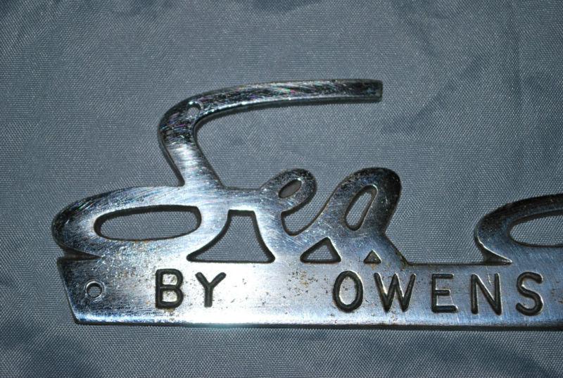 Original SEA SKIFF by OWENS Boat Metal Marquee Emblem, US $24.99, image 4