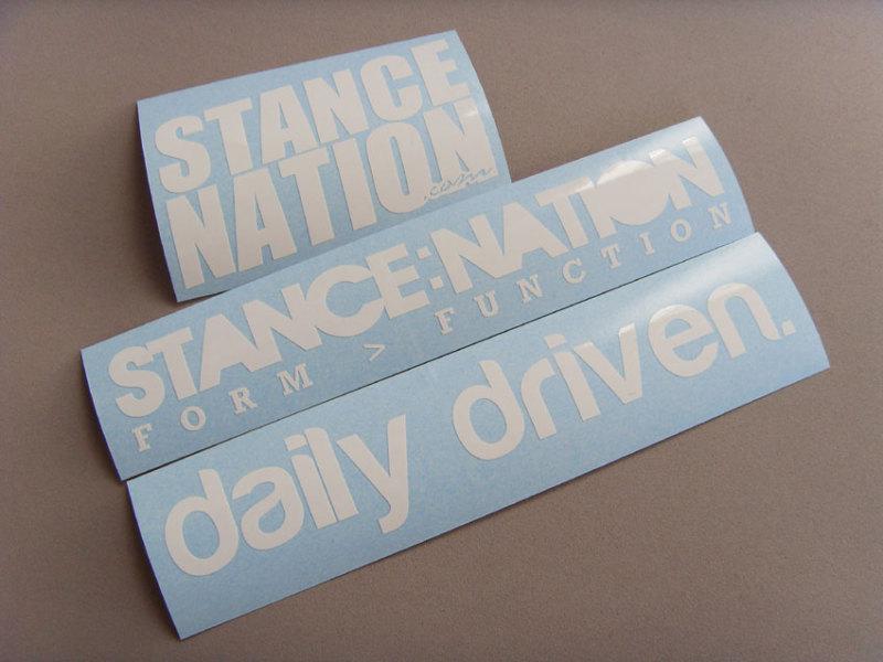 3 stance:nation daily driven decals stickers drift usdm illest fatlace *white*x0