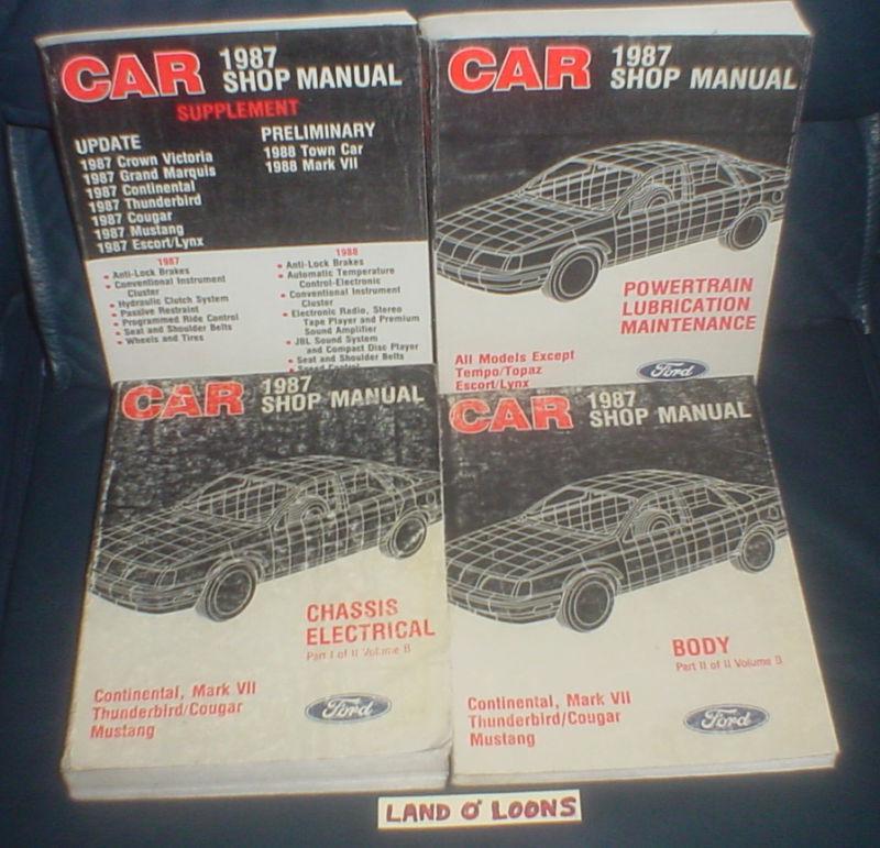1987 ford mustang shop/service manual lot/4 +supl verynicecond