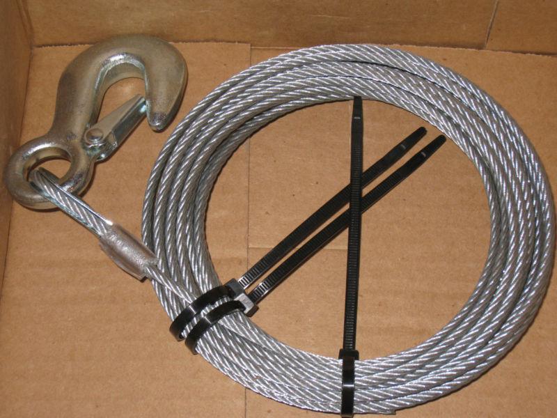 #1487 superwinch winch cable #1535a steel wire rope with hook   5/32" x 25'
