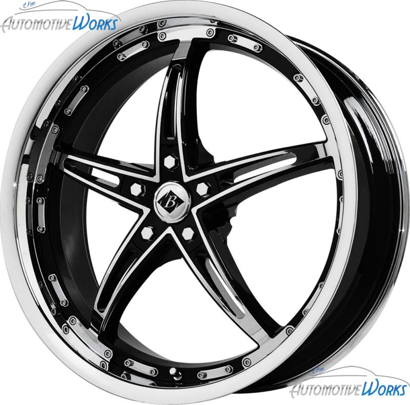 1 - 18x7.5 black ice mayhem 5x110 +40mm black chrome wheel rim inch 18"